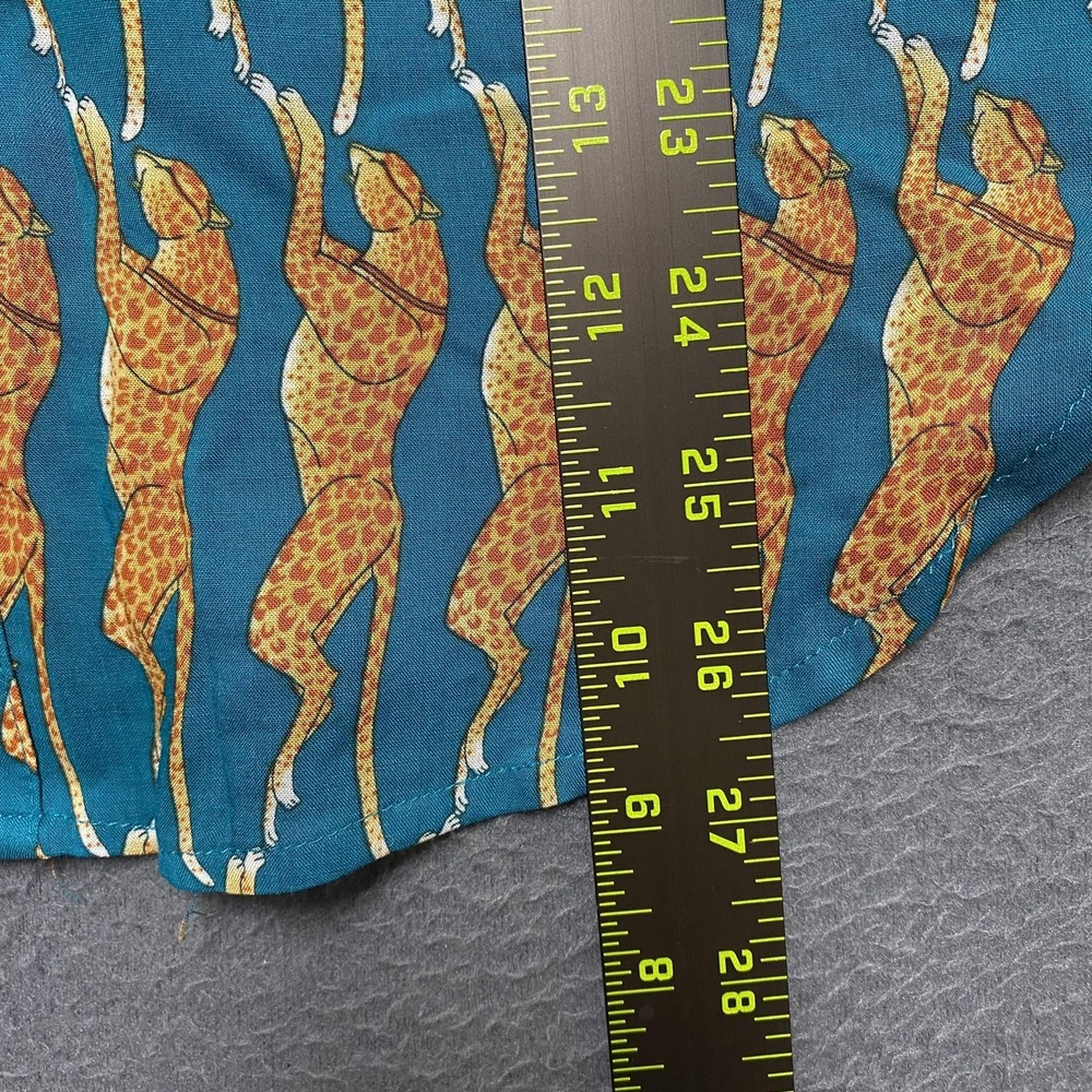 Maeve By Anthropologie Shirt Womens 8 Blue Leopard Button Front Long Sleeve - Picture 9 of 10